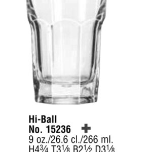 GIBRALTAR® GLASSWARE 15236 Hi-Ball, 9 oz 3 dz